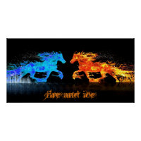 Chevaux de feu et de glace Impression acrylique