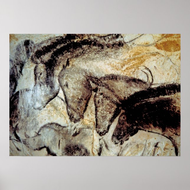 Poster Chevaux de Grotte Chauvet (Devant)