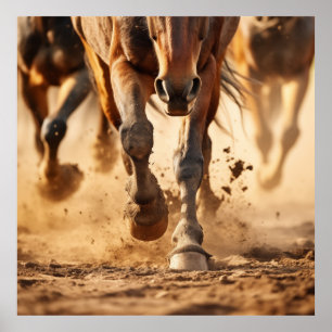 Poster Chevaux de l'Exode Chevaux au galop Artwork Photor