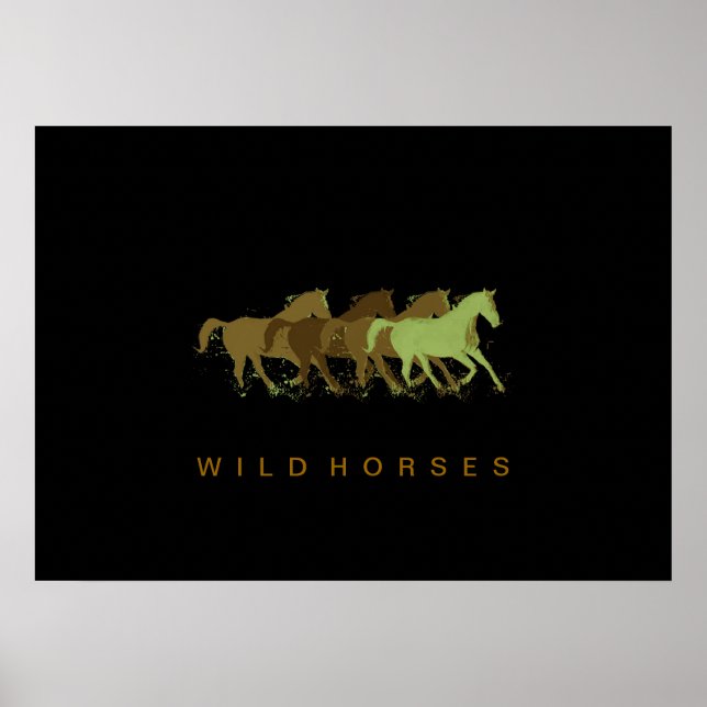 Poster chevaux décor mural (Devant)