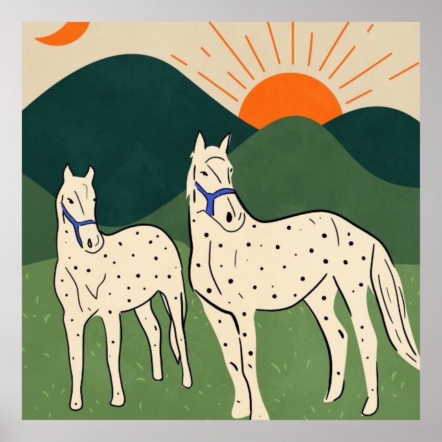 Poster Chevaux des Highlands (Devant)