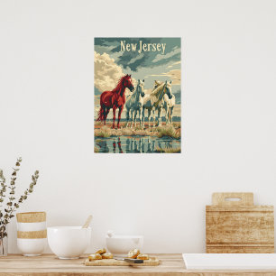 Poster Chevaux du New Jersey
