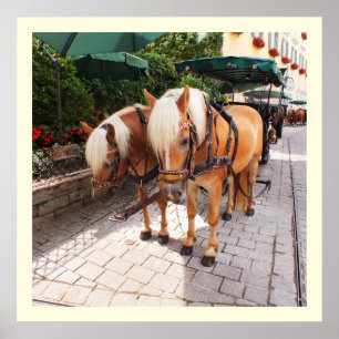 Poster Chevaux et carrioles