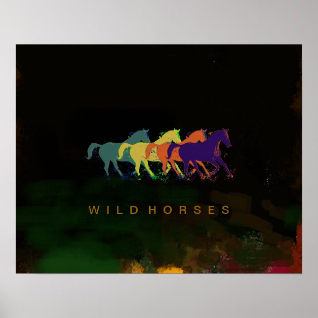 Poster chevaux faisant des tirages (Devant)