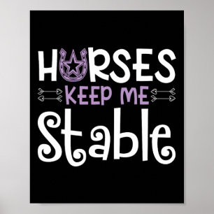 Poster Chevaux Gardez-Moi Stable Cheval équitation Girl