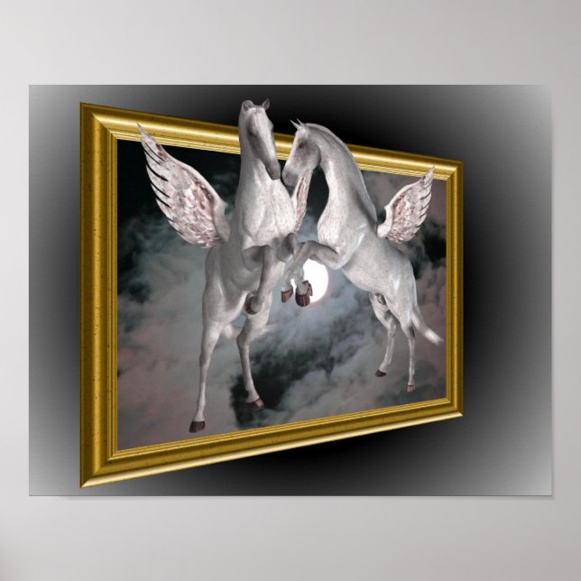 Poster Chevaux Pegasus Hors Des Limites Imaginaire (Devant)