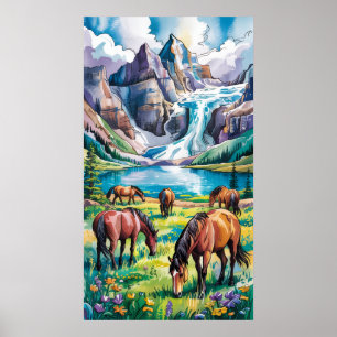 Poster Chevaux sauvages
