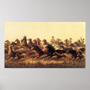Poster Chevaux sauvages de course par James Walker