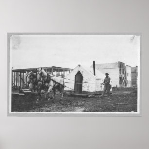 Poster Chevaux Tirant Une Tente