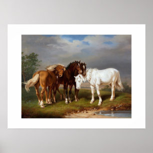 Poster Chevaux vers 1864