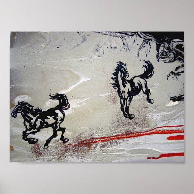 Poster "Chevaux volant" (Devant)