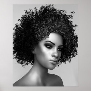 Poster Cheveux Afro Élégants