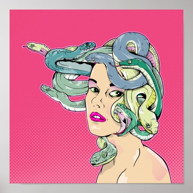 Poster Cheveux de serpent Medusa (Devant)