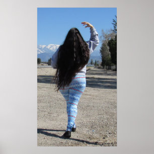 Poster Cheveux et neige classiques de longueur sur les