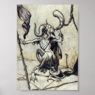 Poster Chèvre. 5 x 7 Empreinte en raquette