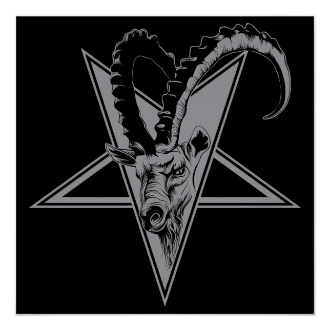 Poster Chèvre dans un Pentagram (Devant)