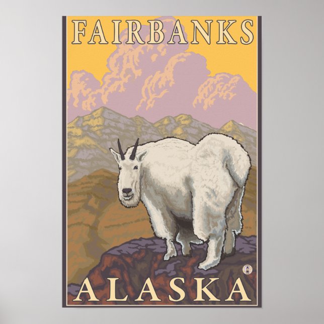 Poster Chèvre de montagne - Fairbanks, Alaska (Devant)