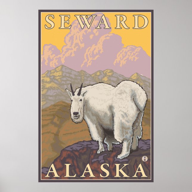 Poster Chèvre de montagne - Seward, Alaska (Devant)