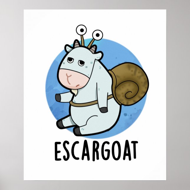 Poster Chèvre d'Escar Amusant tourte d'escargot française (Devant)