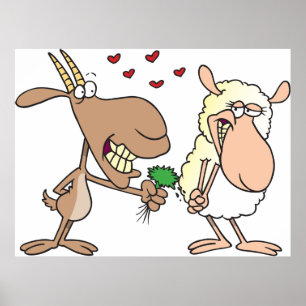 Poster Chèvre Et Mouton En Amour