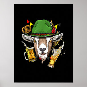 Poster Chèvre Oktoberfest Lederhosen Costume cadeau