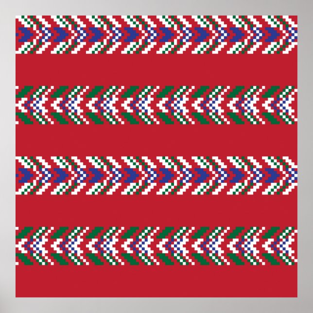 Poster Chevron fair isle sans couture motif design, (Devant)