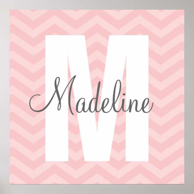 Poster Chevron Monogram Art de la chambre d'enfant (Devant)