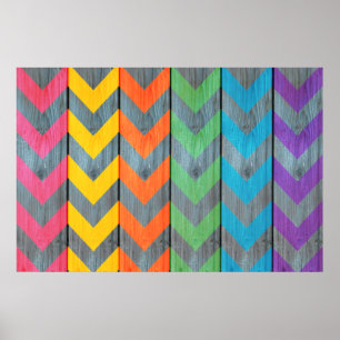 Poster Chevron Motif On Wood Texture par Shirley Taylor