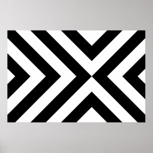 Poster Chevron noir et blanc
