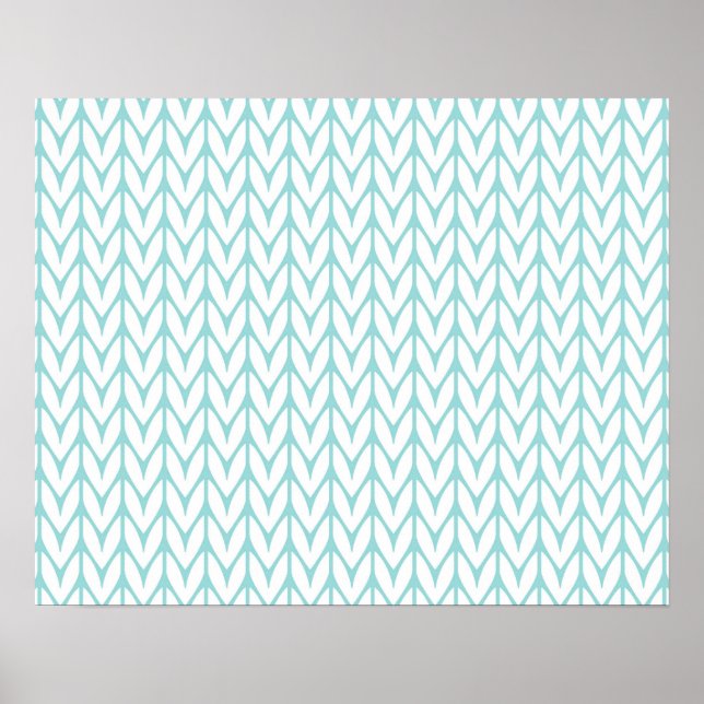 Poster Chevrons Knit Motif à la menthe douce personnalisa (Devant)