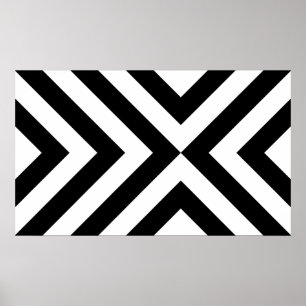 Poster Chevrons noirs et blancs