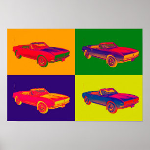 Poster Chevy Camaro RS Convertible Pop Art 1967
