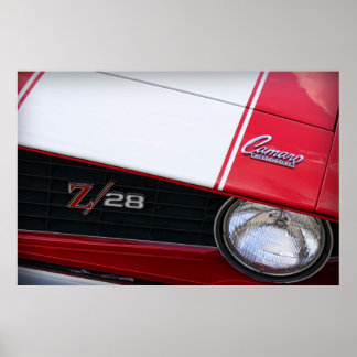 Poster Chevy Camaro Z/28 Rouge 1969