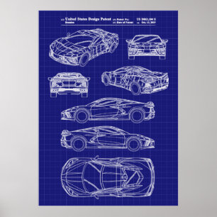 Poster Chevy Corvette C8 Brevet