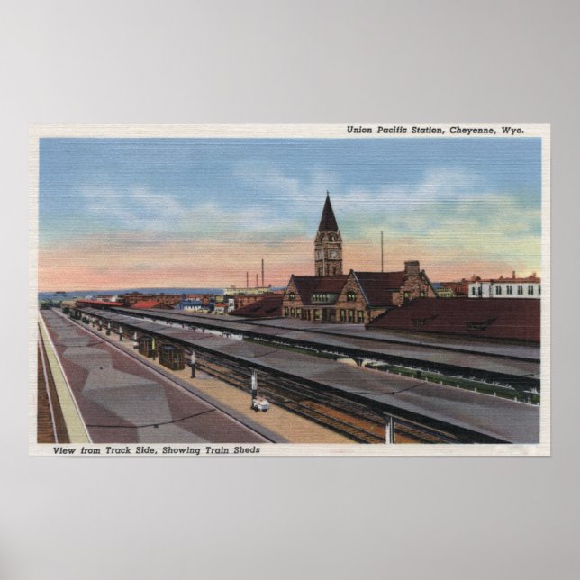 Poster Cheyenne, WY - gare ferroviaire Union Pacific (Devant)