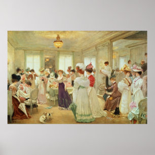 Poster Chez le Couturier Paquin, 1906 de Cinq Heures