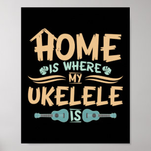 Poster Chez moi, mon Ukulele est un joueur hawaïen