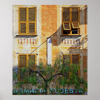 Poster Chiavari Windows 'Peinture à l'huile'
