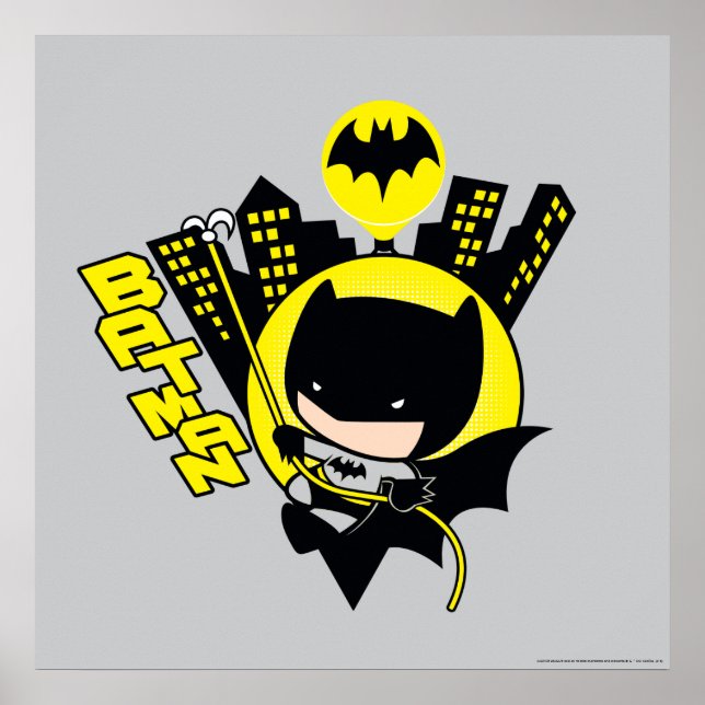 Poster Chibi Batman Évolue La Ville (Devant)