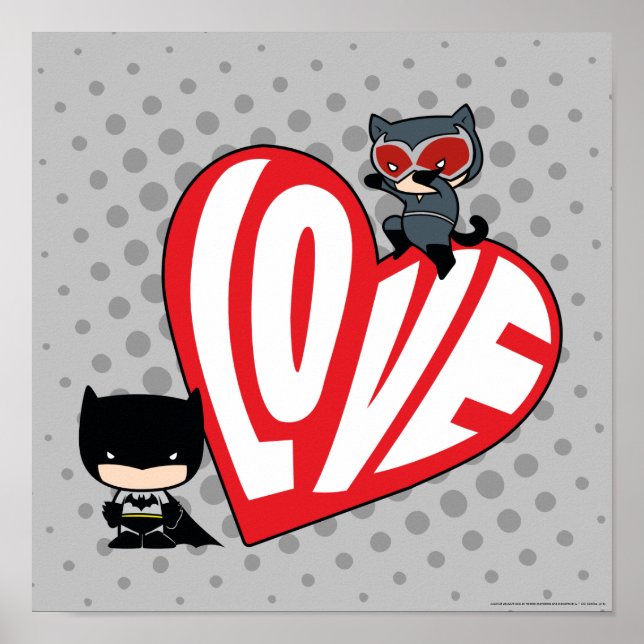 Poster Chibi Catwoman rebondit sur Batman (Devant)