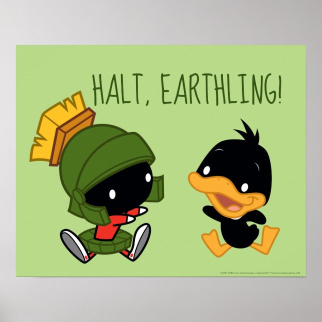 Poster Chibi MARVIN LE MARTIAN™ & DAFFY DUCK™ (Devant)