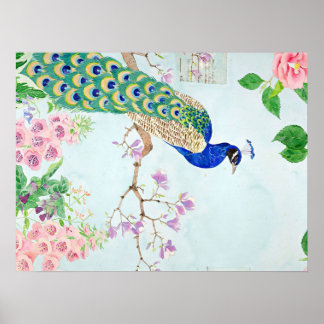 Poster Chibi Peacock | Peacock Lover | Peacock Lover Art