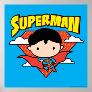 Poster Chibi Superman Polka Dot Shield et nom