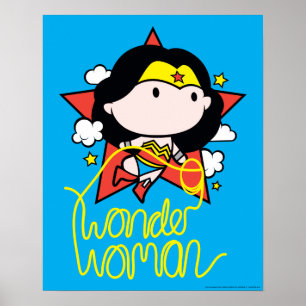 Poster Chibi Wonder Woman Voler Avec Lasso