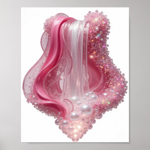 Poster Chic Argent MOTIF ARTISTIQUE ART ABSTRAIT v2