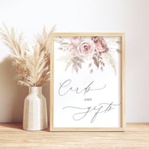 Poster Chic Blush rose Dusty Rose Cartes et cadeaux flora
