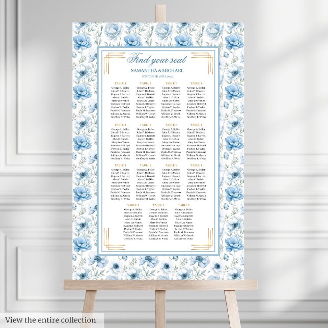 Poster Chic Bohème Bleu Bleu Or Étincelle Siège Char (Chic Bohemian Light Blue Gold Sparkle Seating Char Poster)