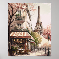 Chic Café Parisien Tour Eiffel Paris Scène France