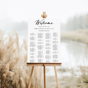 Poster Chic Calligraphie Alphabétique Diagramme de siège