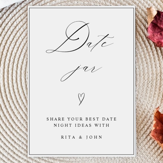 Poster Chic Calligraphie Date Jar Idées Mariage Sign (Créateur téléchargé)